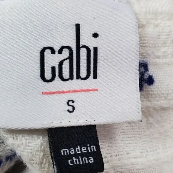 Cabi White & Blue Wrap Top 5223 - Picture 7 of 7